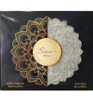 Serra Home Embos Çift Kişilik Battaniye Kutulu 220 x 240 (Gri)