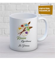 Kişiye Özel İsim Yazılabilir Resim Öğretmeni Kupa Bardak