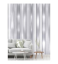 Dreamwall Gri Çizgili Desenli Isı Ve Ses Yalıtımlı Sağlıklı Tekstil Duvar Kağıdı (Gri-Beyaz)