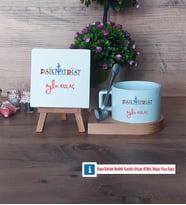Psikiyatrist Dekoratif Taş, Kupa Bardak Kırmızı Hediye (Model 7)