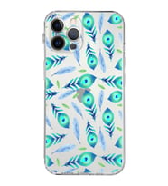 PrintiFy iPhone 12 Pro ile Uyumlu Nazar Boncuğu 3 Baskılı Kamera Korumalı Şeffaf Silikon Kılıf
