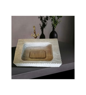 Hale Traverten Gizli Giderli Lüks Lavabo-285
