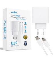 WEKO WK-21440 S11-C 25 WATT ŞARJ BAŞLIK ADAPTÖRÜ + TYPE-C TO TYPE-C KABLO (NO:9T)