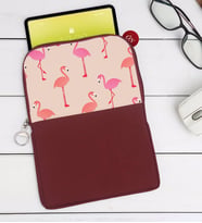 BK Gift Flamingolar Tasarımlı Taşınabilir Koruyucu Tablet Kılıfı & Organizer Çanta - Bordo-1