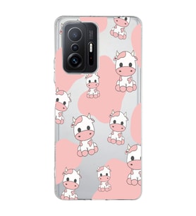 Redmi Mi 11T/Mi 11T Pro Uyumlu İnek Desenli Şeffaf Telefon Kılıfı