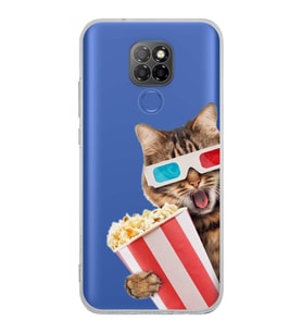 PrintiFy General Mobile GM 20 ile Uyumlu Kedi 1 Kamera Korumalı Şeffaf Kılıf