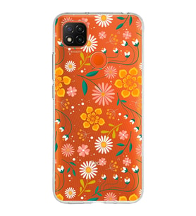 Xiaomi Redmi 9C Uyumlu Kapak Çiçek Tasarımlı Şeffaf Silikon Kılıf