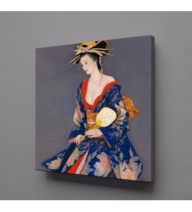 JAPON KADIN TEMALI KANVAS TABLO 90x90cm (Karışık)