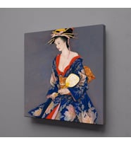 JAPON KADIN TEMALI KANVAS TABLO 90x90cm (Karışık)
