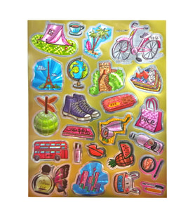 Metalik Sticker Stiker Defter Planlayıcı Etiket (QS007)-25x20 cm- Tatil Kamp