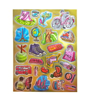 Metalik Sticker Stiker Defter Planlayıcı Etiket (QS007)-25x20 cm- Tatil Kamp