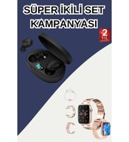 Nabız Ölçer Hediye Bileklikli Akıllı Saat Dijital Göstergeli Bluetooth Kulaklık Çoklu Şarj Girişi