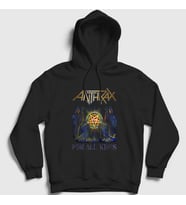 Presmono Unisex Siyah Kings Anthrax Kapüşonlu Sweatshirt 10257tt