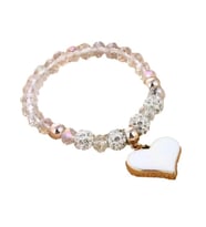Omark Cotton Glass Heart Bileklik