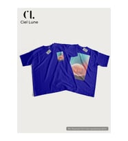 Unisex Kadın Erkek Dream World Baskılı Özel Tasarım Oversize T-shirt (Mavi)