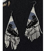 HANDMADE KARGA MOTİFLİ TASARIM BONCUK KÜPE