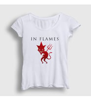 Presmono Kadın Beyaz Devil In Flames T-Shirt 83629tt (Beyaz)