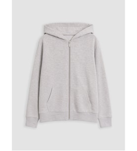 LCW Kids Gri Kapüşonlu Kız Çocuk Fermuarlı Sweatshirt