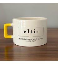 Elti Baskılı Sarı Kulplu C Fincan