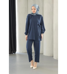 Bağlama Detaylı Takım Lacivert