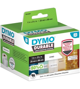 1933081 LW Durable-Etiketten LabelWriter-baskı, beyaz polyester 25 x 89 mm