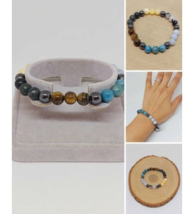 İkizler Burcu Doğal Taş 8mm Unisex Bileklik (55746)