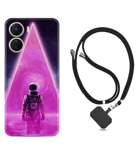 Vivo Y16 Kılıf Resimli Boyun Askılı İpli Desenli Silikon Series Astro Purple2 1907