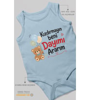 Kızdırmayın beni dayımı ararım Sıfır Kollu Bebek Zıbını %100 Pamuk