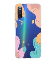 Xiaomi Mi 9 Se Uyumlu Kapak Karışık Renkler Tasarımlı Şeffaf Silikon Kılıf