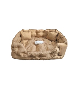 Konforlu Büyük Boy Kedi Köpek Yatağı 100x80x33, 2 Yastıkli Rahat Uyku