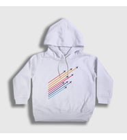 Presmono Unisex Çocuk Beyaz Show Pilot Airplane Uçak Kapüşonlu Sweatshirt 411623tt (Beyaz)