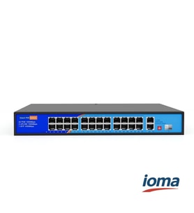 24 Port 10/100/1000 Poe Switch IO-SF24021G