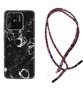 Xiaomi Poco X3 Pro M4 Pro X4 Pro C40 10C Kılıf Boyun Asklı Rasta Silikon Black Hole Marble 1387