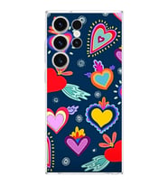 PrintiFy Samsung Galaxy S23 Ultra ile Uyumlu 1mm Slim Fit Retro Colors 3 Baskılı Şeffaf  Kılıf