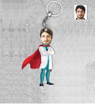 Kişiye Özel Acil Doktoru Erkek Ahşap Anahtarlık-2