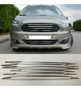 Ford Courier Ön Panjur Kromu Nikelaj 6 Parça 2014-2017 Arası