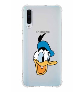 Samsung Galaxy A50s  Köşe Korumalı Antişok Kapak Donald Duck Tasarımlı Şeffaf  Kılıf