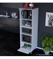 Modilayn SİLVA LOYA 59,6 x 194,6 x 56 cm Kahve Köşesi  Mutfak Gereçleri Düzenleyici Dolabı
