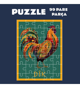 Pazil Bi Kurdî Dîk Horoz - Kürtçe Puzzle Yapboz (99 Pare/Parça - A4) (Çok Renkli)