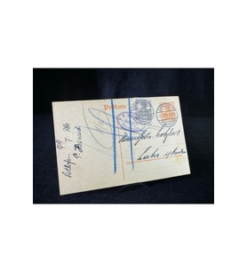 Antiye 1919 yılından Almanya Germania Pullu 2 1/2 Pfennig ve Germania 7 1/2 Pfennig kendinden Pullu