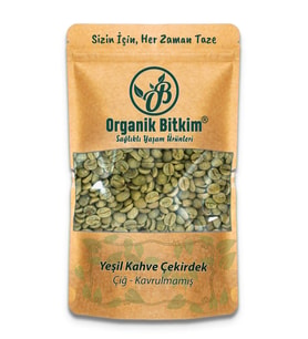 Organik Bitkim Yeşil Kahve Çekirdek Çiğ Tane 500 gr