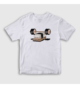 Presmono Unisex Çocuk Beyaz Gym Fitness Vücut Gelistirme Sushi T-Shirt 509340tt (Beyaz)