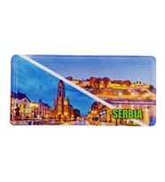 Sırbistan Temalı Plaka Magnet (Karışık)