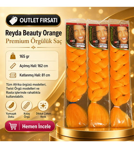 3 Paket - Afrika Örgüsü Ve Rasta İçin Sentetik Saç ORANGE