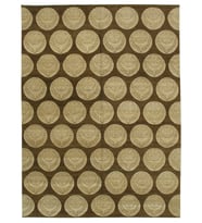 Kahverengi Salon Halısı Modern Stil Geometrik Desenli El Dokuma Yumuşak Dokulu Pamuk Yün