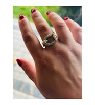 AYARLANABİLİR GÜMÜŞ TAŞLI GOLD RENK YÜZÜK ACR0133