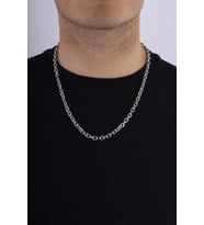 Gümüş Pazarım Geçmeli Halka Model Erkek Çelik Zincir