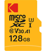 Kodak Mikro SD kart, 128 GB, UHS-I U3 V30 A1 microSDHC/XC – Mikro SD hafıza kartı – 95 MB/s'ye kadar okuma hızı – yazma hızı maks. 85 MB/s – ek bellek multimedya cihazları