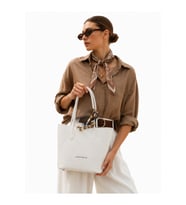 Omuz Canta Kadin Omuz Cantasi 3'LU Set Gunluk Shopper Canta Krem Just Polo