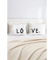 Lo-ve Pamuklu Çift Kişilik 50x70 cm Yastık Kılıfı Seti